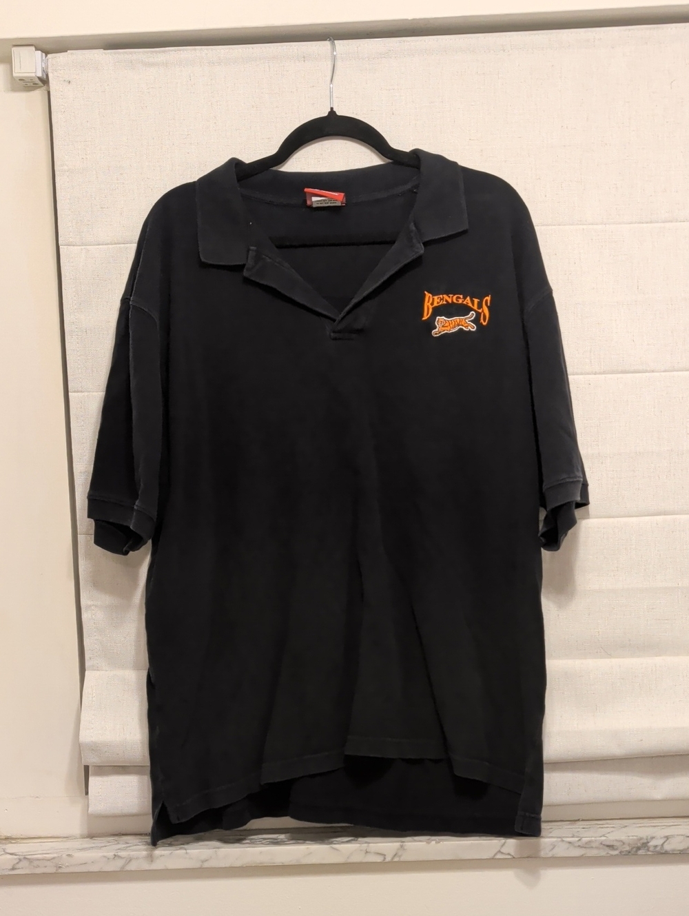NFL Bengals Embroidered Black Polo Shirt